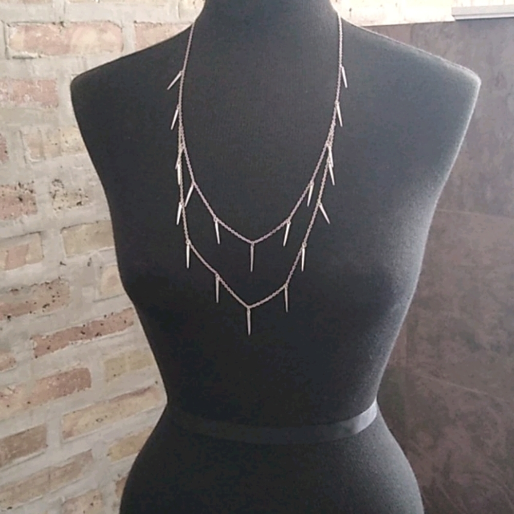 Silver tone 2 tier necklace